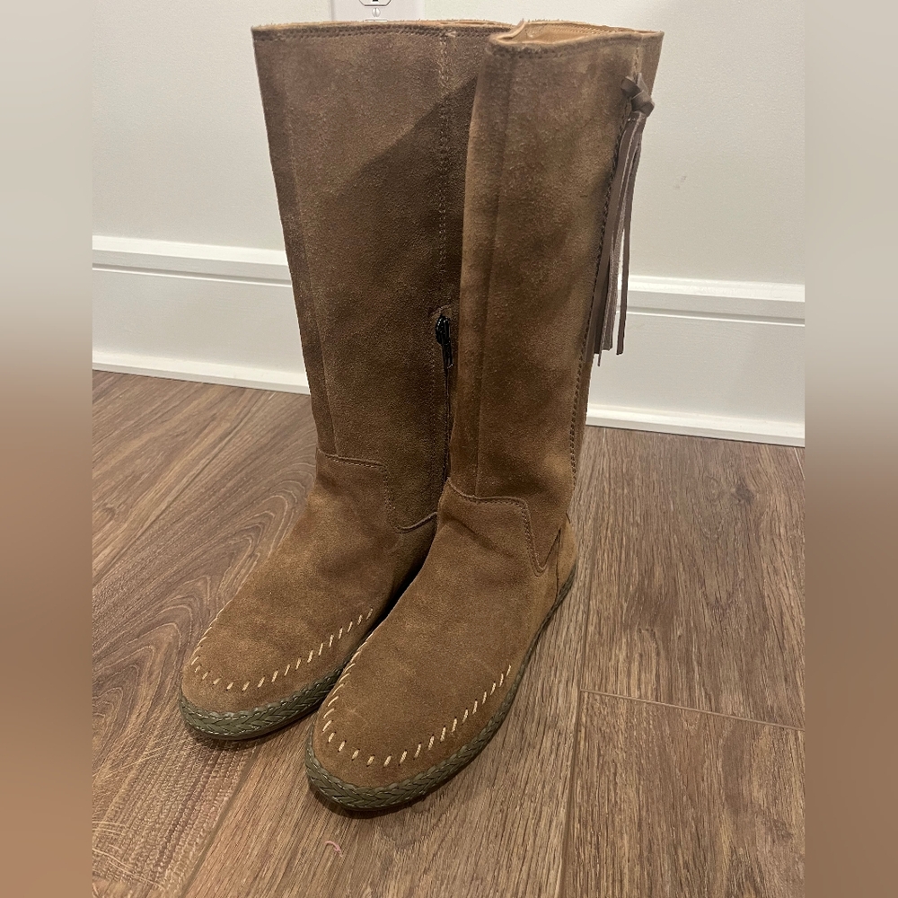 UGG Chocolate Suede Tall Boots Size 8